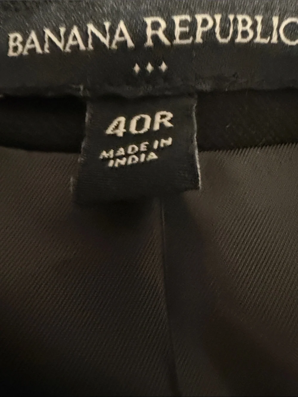 Banana Republic Tailored Slim Fit Italian  Black Suit Jacket Size 40R